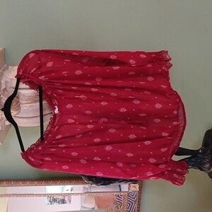 Bohemian Red Women's Blouse